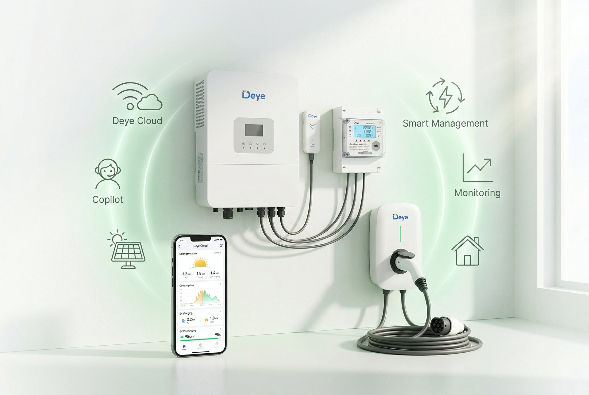 Premium Deye Cloud en Copilot cover met Smart CT en slimme EV charger
