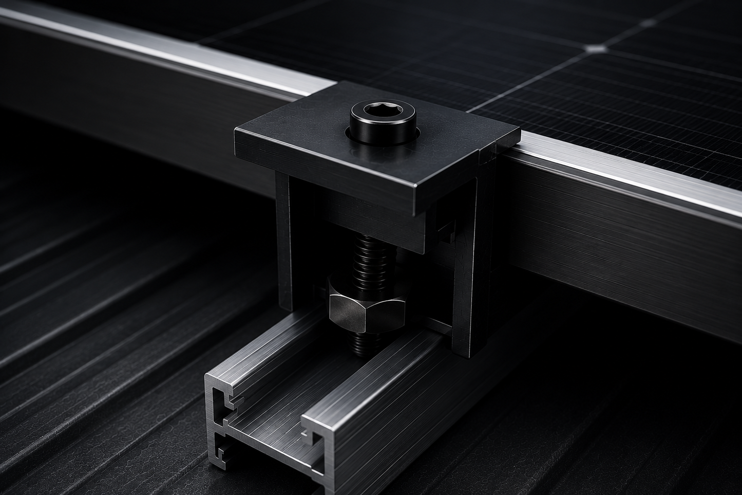 Hellix Eindklem Multi 35 mm Zwart | Voor Zonnepanelen met 35 mm Frame