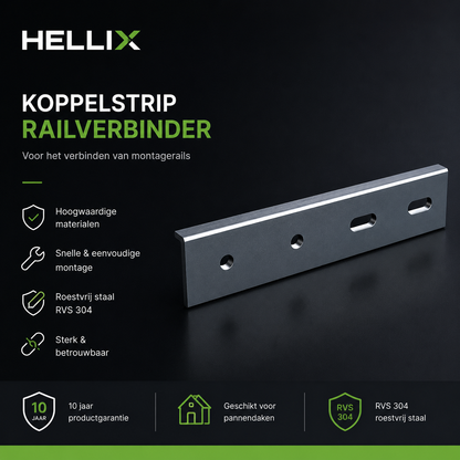 Hellix Railverbinder Aluminium | Koppelstrip voor Hellix Montagerails