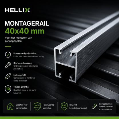 Hellix Trapezoïde Profiel 20 mm 6,10 m | Montagerail voor Trapeziumdaken