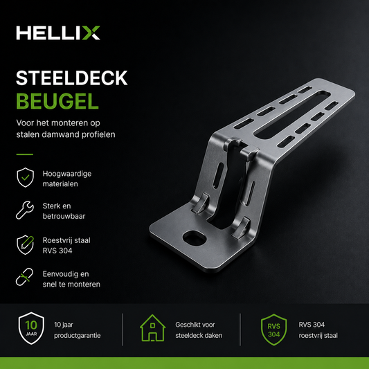 Hellix Steeldeck Beugel L-375 mm inclusief EPDM | Voor Stalen Dakplaten